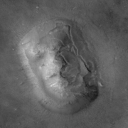 Face on Mars in Cydonia-Region in higher resolution by Mars Global Surveyor, 2000