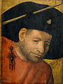 English: Crossbowman. Español: Un ballestero. Français : Tête d’un bourreau. Nederlands: Kruisboogschutter. circa 1550-1600.