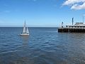 Yacht entering the harbor