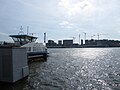 IJ bay with Oosterdokseiland and IJplein ferry, Amsterdam