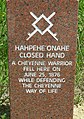 Marker stone on the Little Bighorn Battlefield, Montana.