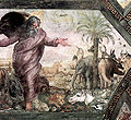 Raffaello Sanzio, The Creation of the Animals, 1518 – 19, fresco, Loggia of Raphael on the second floor, Vatican Museums, Vatican.