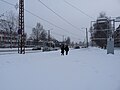 Trolleybus operating in heavy snow in Tallinn