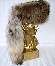 Coonskin cap with fox tail Trapper's cap