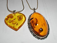 Amber pendants.