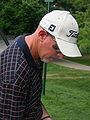 Frank Lickliter signing autographs at the 17th green of the Congressional Country Club's Blue Course during the Earl Woods Memorial Pro-Am prior to the 2007 AT&T National tournament.