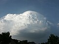 Cumulonimbus calvus pileus praecipitatio