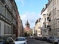 Herderstraße mit Blick auf die Pauluskirche