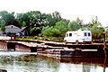 Old pontoon bridge (before 2003) over the river Soz between Korma (Karma) and Volincy, Belarus