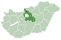 Vác, marked on the map of Hungary