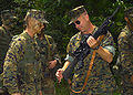 CO of 22nd MEU inspecting a SAM-R.