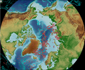 Map of sites in the Arctic for scientific sampling and investigations during the QUEEN research project (1996-2003)