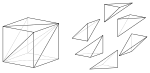 A cube dissected into orthoschemes.