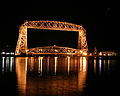 * Nomination Aerial Lift Bridge at night --Jonathunder 03:59, 18 October 2010 (UTC) * Promotion With some acceptable chromatic aberration on both sides, otherwise very good. Please geotag. --Cayambe 09:19, 18 October 2010 (UTC)