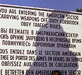 entering plaque, at "Glienicker Brücke", 1985