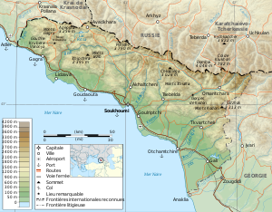 Topographic map of Abkhazia