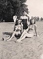 Three types of swimsuits, 1940s