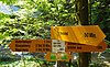 bridge name and elevation on hiking fingerpost