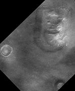 Face on Mars in Cydonia-Region in higher resolution by Mars Global Surveyor, 1998)