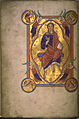 Christ in majesty from an illuminated manuscript, 12th century.