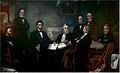 First Reading of the Emancipation Proclamation of President Lincoln (July 1864), by Francis Bicknell Carpenter.