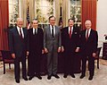 Gerald Rudolph Ford, Richard Nixon, George Herbert Walker Bush and Ronald Wilson Reagan