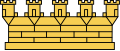 The mural crown as used in Swedish heraldry