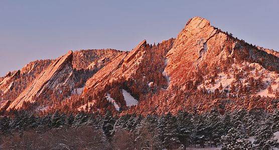 Flatirons winter sunrise