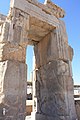 The King fighting with the unicorn in bas-relief at Persepolis.