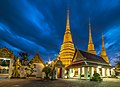 Wat Pho: Representing the Buddhist areas of Bhutan, Cambodia, Laos, Mongolia, Myanmar, Sri Lanka, and Thailand are identified as separate from other civilizations.