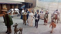 Diorama en la ex Estación de Ferrocarriles de Caldera, donde muestra el recibimiento de la población al ferrocarril.