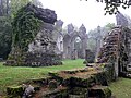 Ruined church at Montfaucon-d'Argonne. The blocky structure on the left is a German WWI observation post.