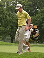 Justin Rose walking off the 4th green of the Congressional Country Club's Blue Course during the Earl Woods Memorial Pro-Am prior to the 2007 AT&T National tournament.