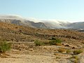 Mist flowing into Makhtesh Gadol, Negev, Israel.