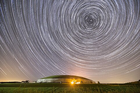 Star trails over Newgrange Ireland