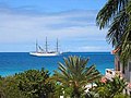 A modern square rigger viewed from Long Bay