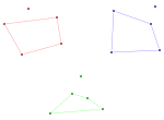 Happy Ending problem, quadrilaterals in five-point sets.