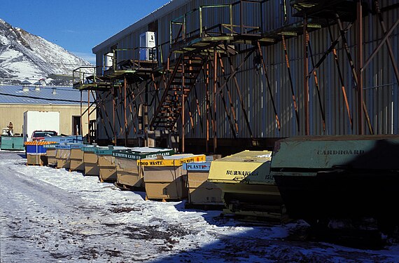 Recycling containers on McMurdo Station, Antarctica in 1998