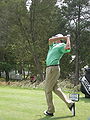 Davis Love III teeing off on the 16th green of the Congressional Country Club's Blue Course during the Earl Woods Memorial Pro-Am prior to the 2007 AT&T National tournament.