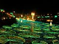 Christmas decorated river in Medellín, Colombia.