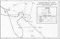 U.S. Navy map showing battle between U.S. ships and Japanese battleship Hiei on November 13, 1942.