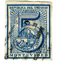 5 centesimos blue, 1866 issue, used by bar cancellation