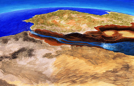 Flooding of the Mediterranean through the Gibraltar Strait 5.3 million years ago.