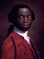 The sitter is dentified as Olaudah Equiano (1745-1797), although he may be Quobna Ottobah Cugoanoor Julius Soubise.Ce tableau a longtemps été attribué à Joshua Reynolds (1723-1792). Royal Albert Museum, Exeter[dead link].