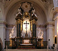 Gustaf Vasakyrkan, the Altar piece. This very big altar piece was originally made for the Cathedral in Uppsala. Foto: Xauxa 2003.