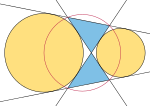 Three circles associated with an antiparallelogram