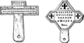 Two hornbooks in the form of a cross