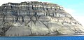 Talus cones on north shore of Isfjorden, Svalbard, Norway.