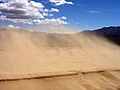 Sand blowing on the Kelso Dunes, Mojave National Preserve, California.