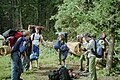 Varsity Scouts (BSA) preparing to go backpacking in 2004.